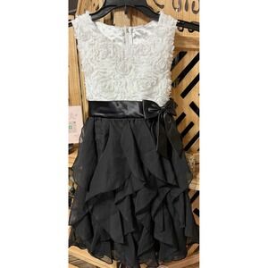 Girls American Princess Dress 6X White Black Party Holiday Special Occasion